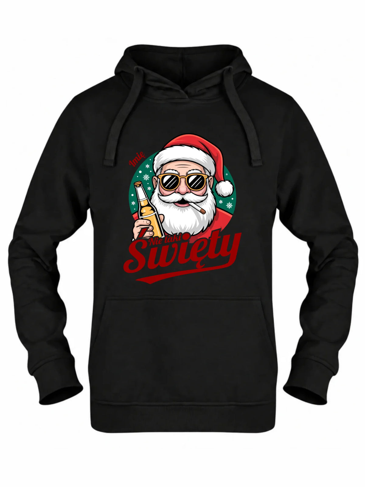 Bluza damska z kapturem świąteczna - Mikołaj nie taki święty - personalizowana BN80