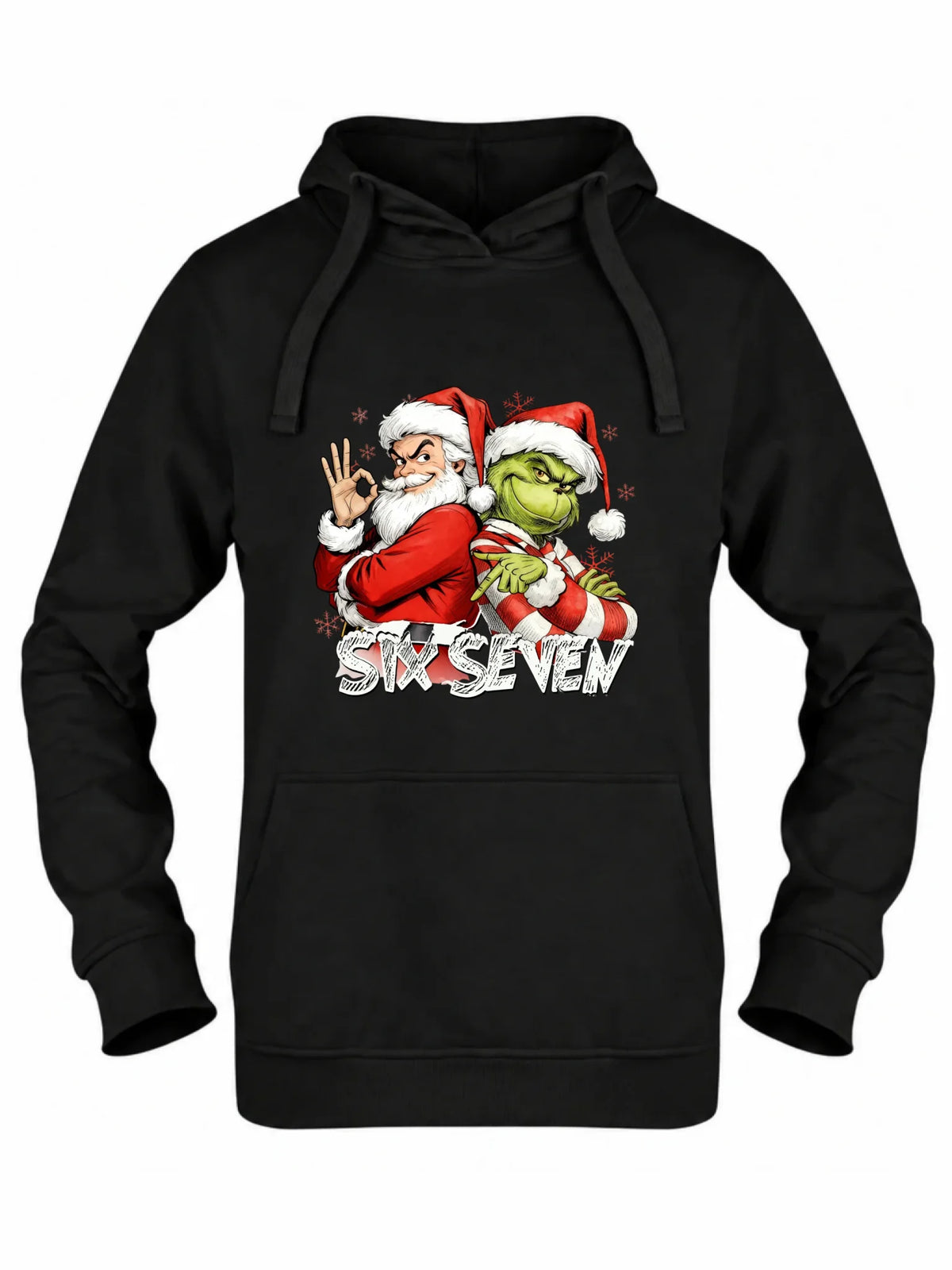 Bluza damska z kapturem świąteczna - Mikołaj i Grinch six seven 67 BN148