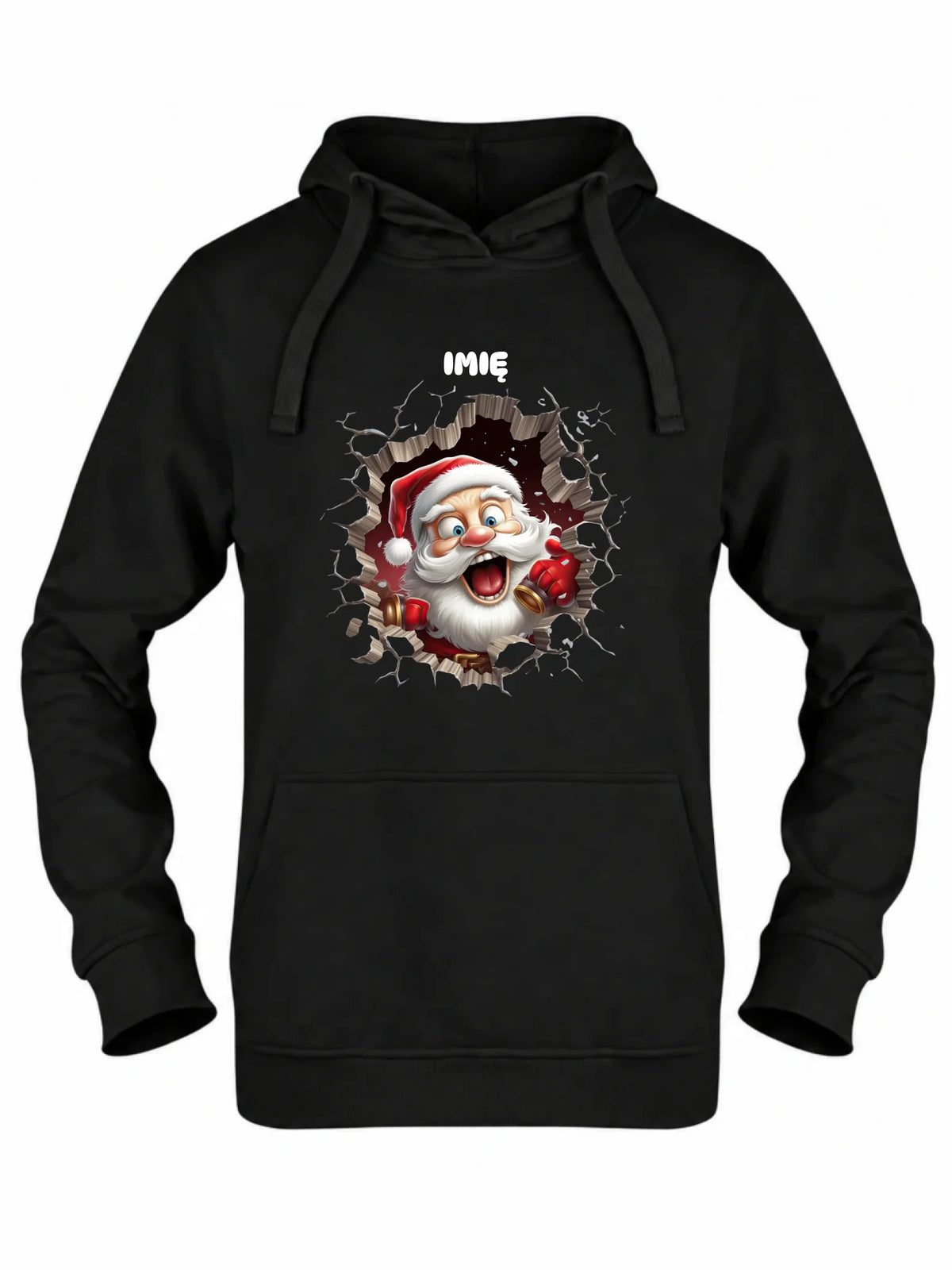 Bluza damska z kapturem świąteczna - Mikołaj 3D - personalizowana BN85