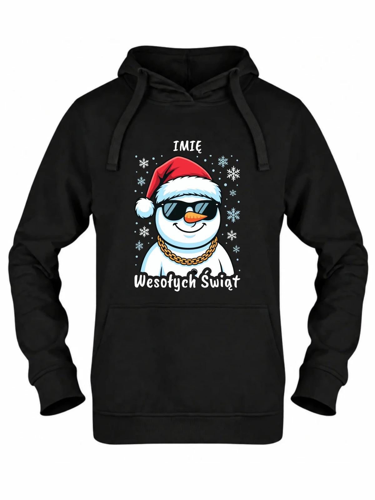 Bluza damska z kapturem świąteczna - Wesoły bałwan Wesołych Świąt - personalizowana BN82