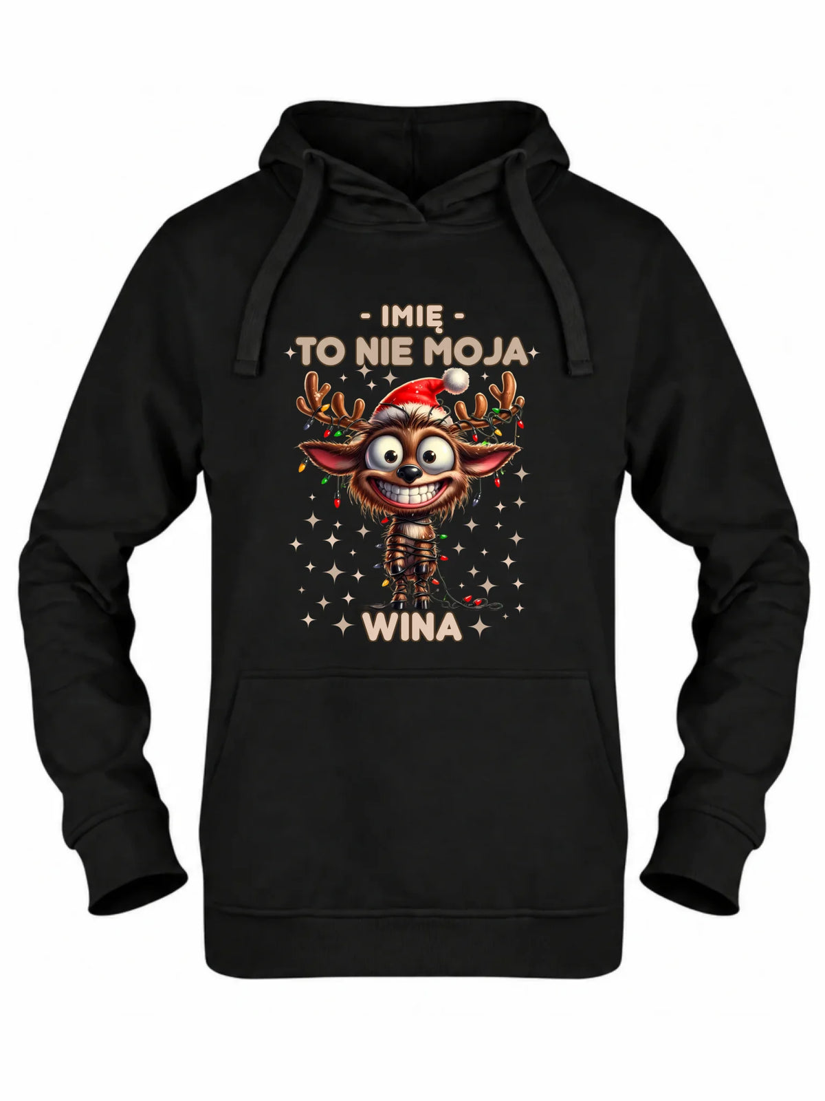 Bluza damska z kapturem świąteczna - Renifer To nie moja wina - personalizowana BN93
