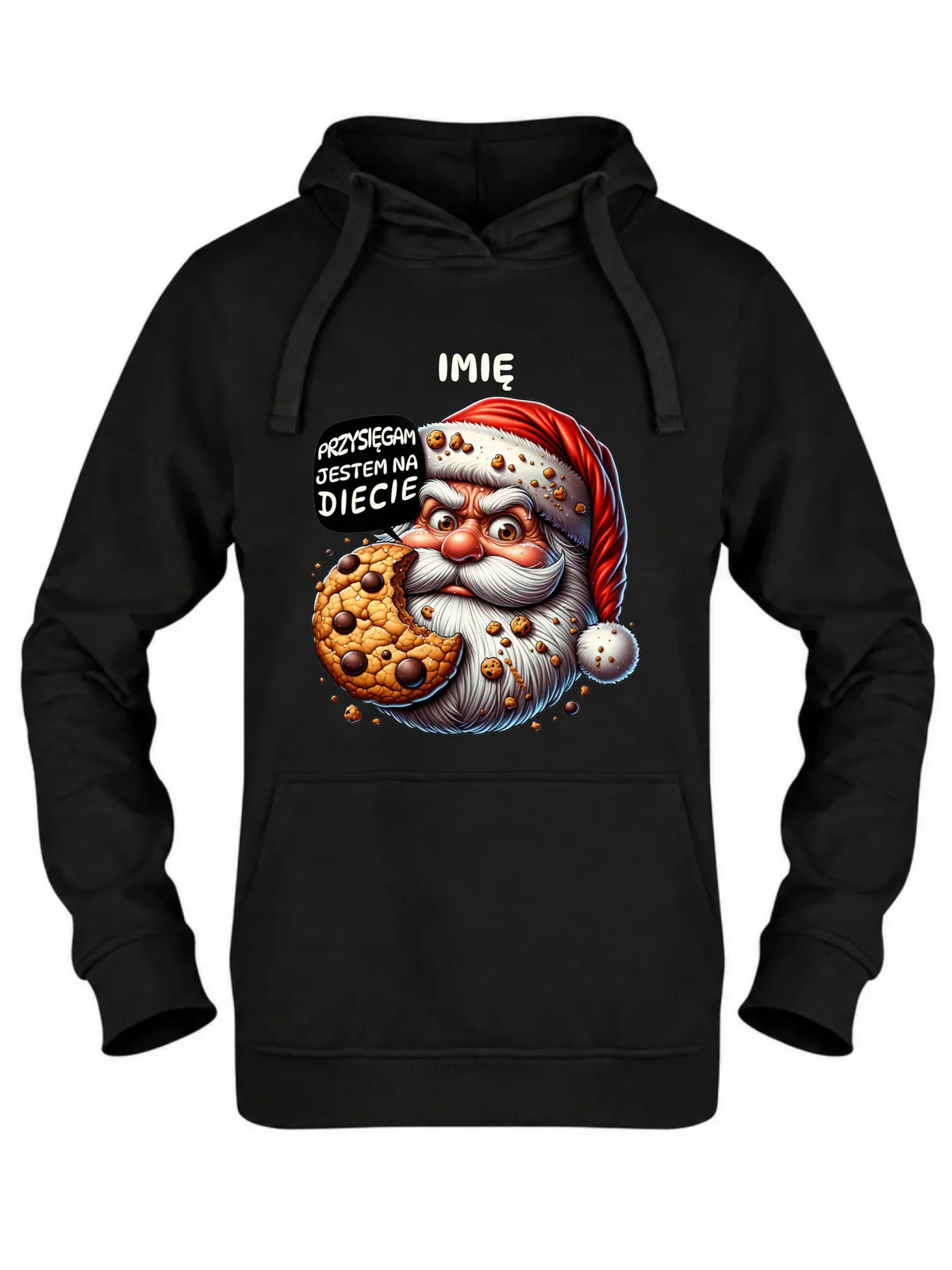 Bluza damska z kapturem świąteczna - Mikołaj Przysięgam jestem na diecie - personalizowana BN97