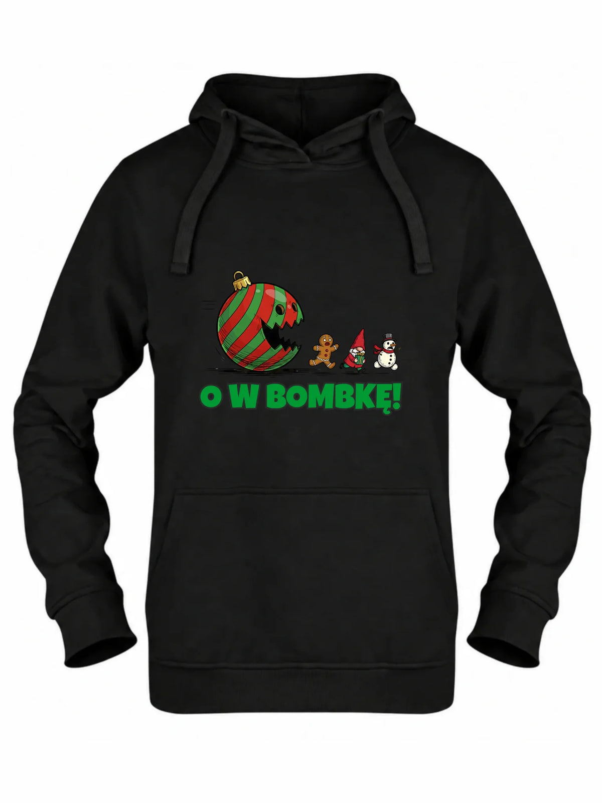Bluza damska z kapturem świąteczna - O w bombkę BN142