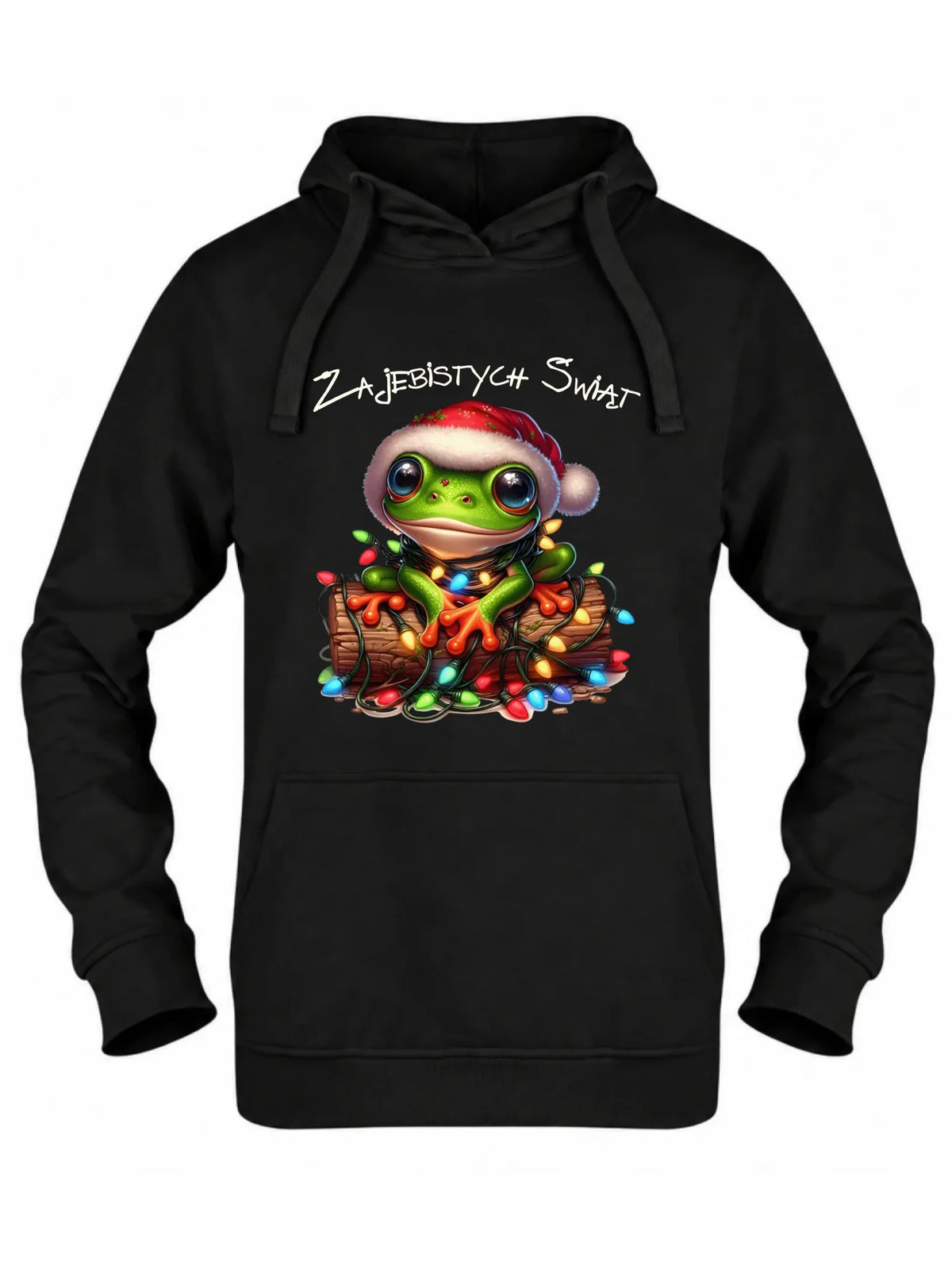 Bluza damska z kapturem świąteczna - Żaba - Żajebistych Świąt BN106