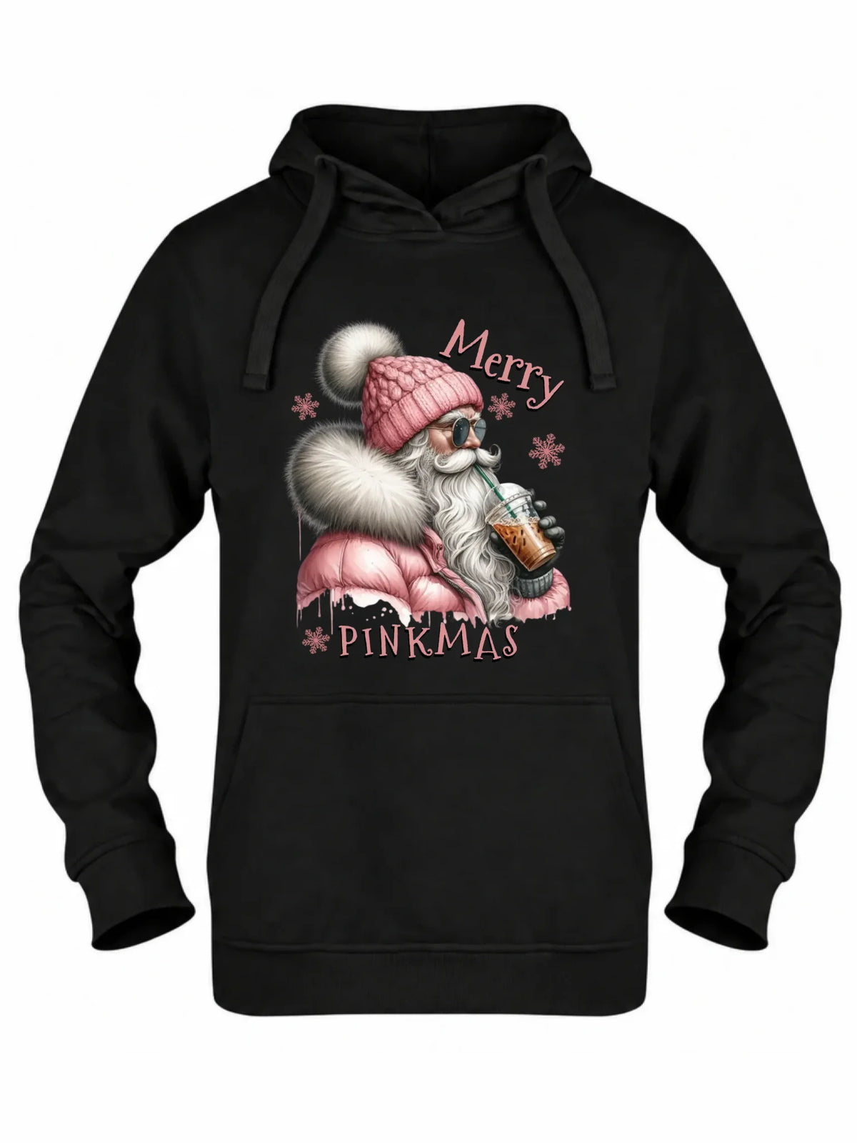 Bluza damska z kapturem świąteczna - Różowe Święta - Merry pinkmas BN117