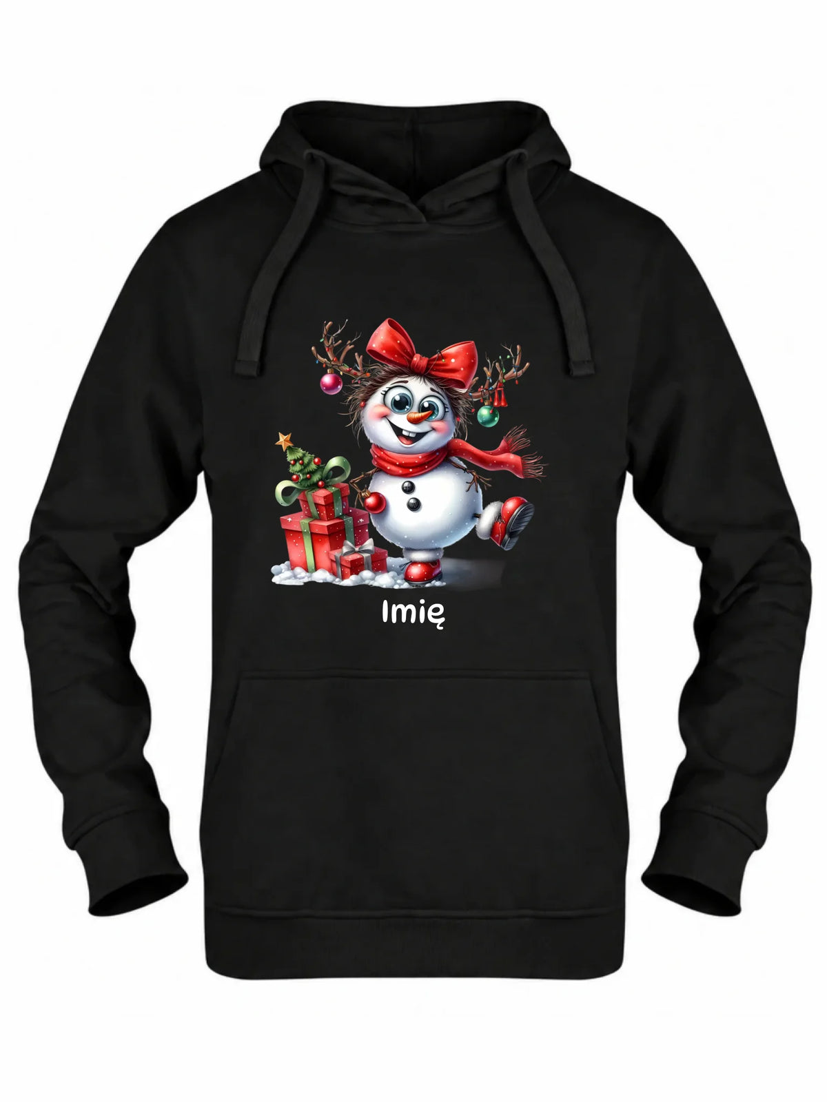 Bluza damska z kapturem świąteczna - Bałwanek - personalizowana BN123