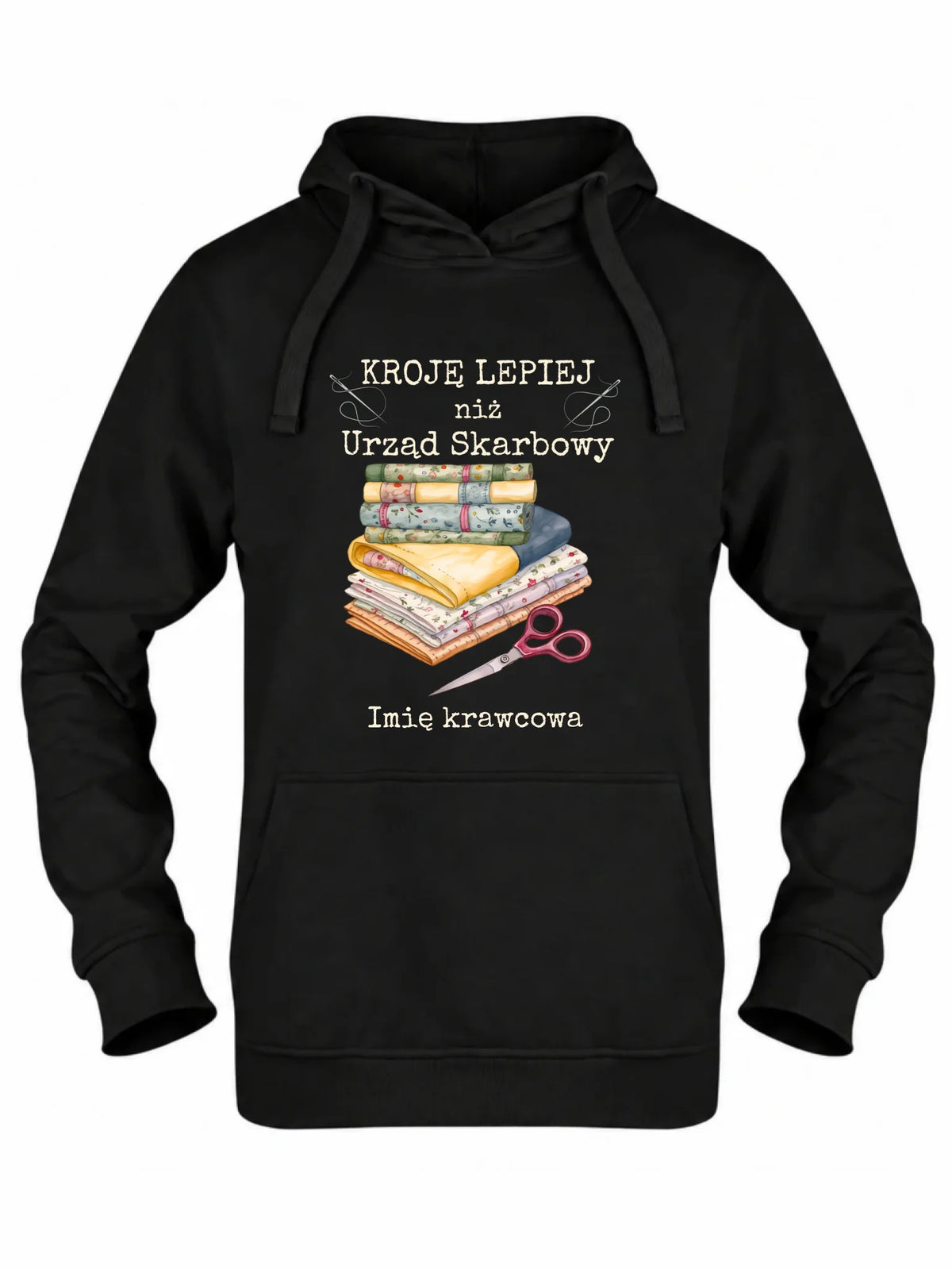 Bluza damska z kapturem szyciowa dla krawcowej - Kroję lepiej niż US - personalizowana HS33