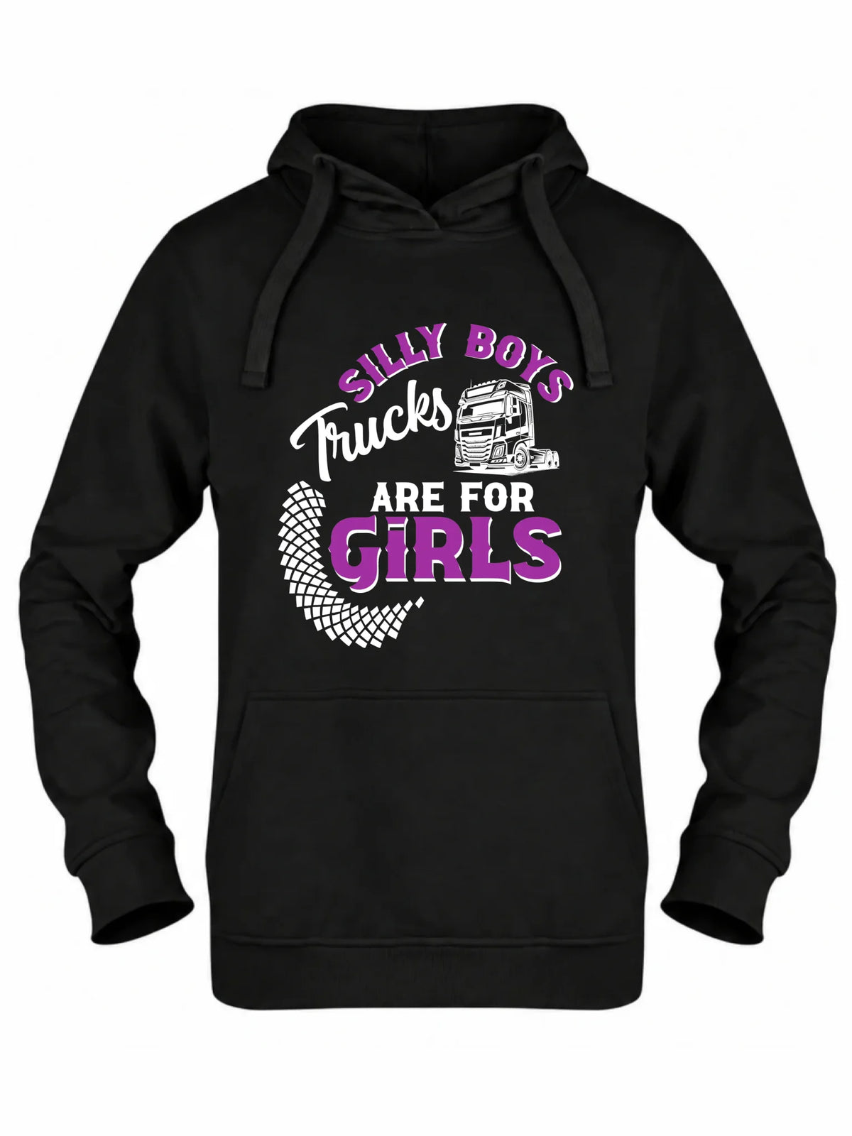 Bluza damska z kapturem - kierowca ciężarówki - Silly boys trucks are for girls ZKT11