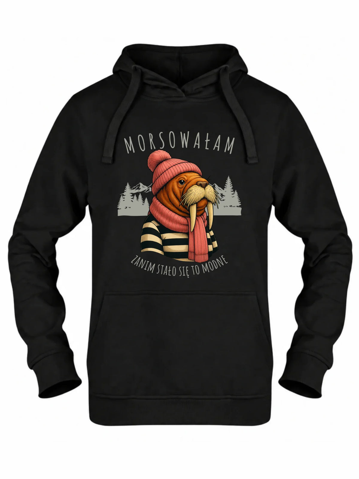 Bluza damska z kapturem - prezent dla morsa - Morsowałam zanim stało się to modne - Mors HM21