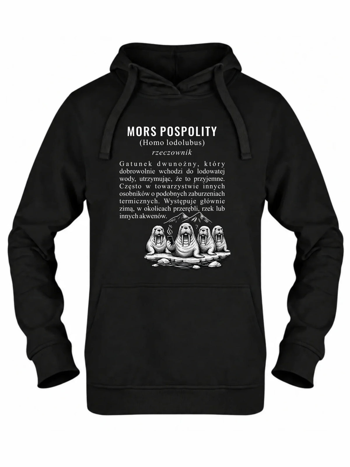Bluza damska z kapturem - prezent dla morsa - Mors pospolity [Homo lodolubus] HM12