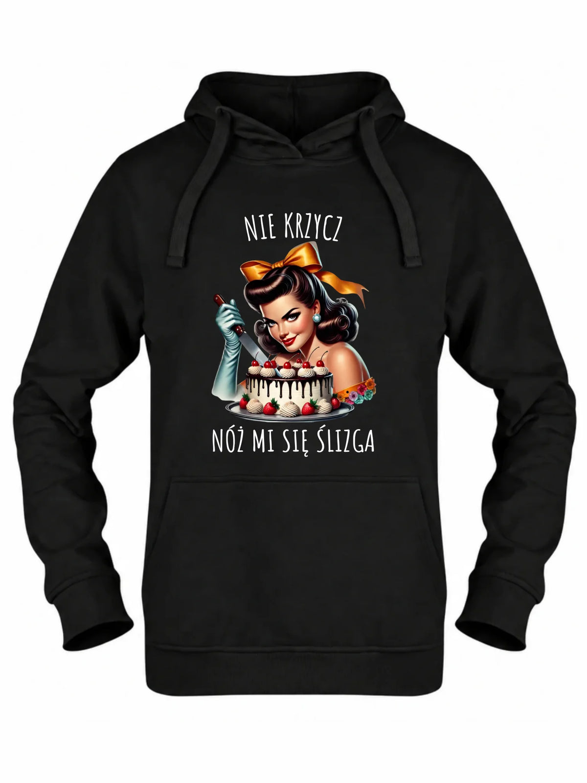 Bluza damska z kapturem - Nie krzycz, nóż mi się ślizga - Czarny humor DZ22