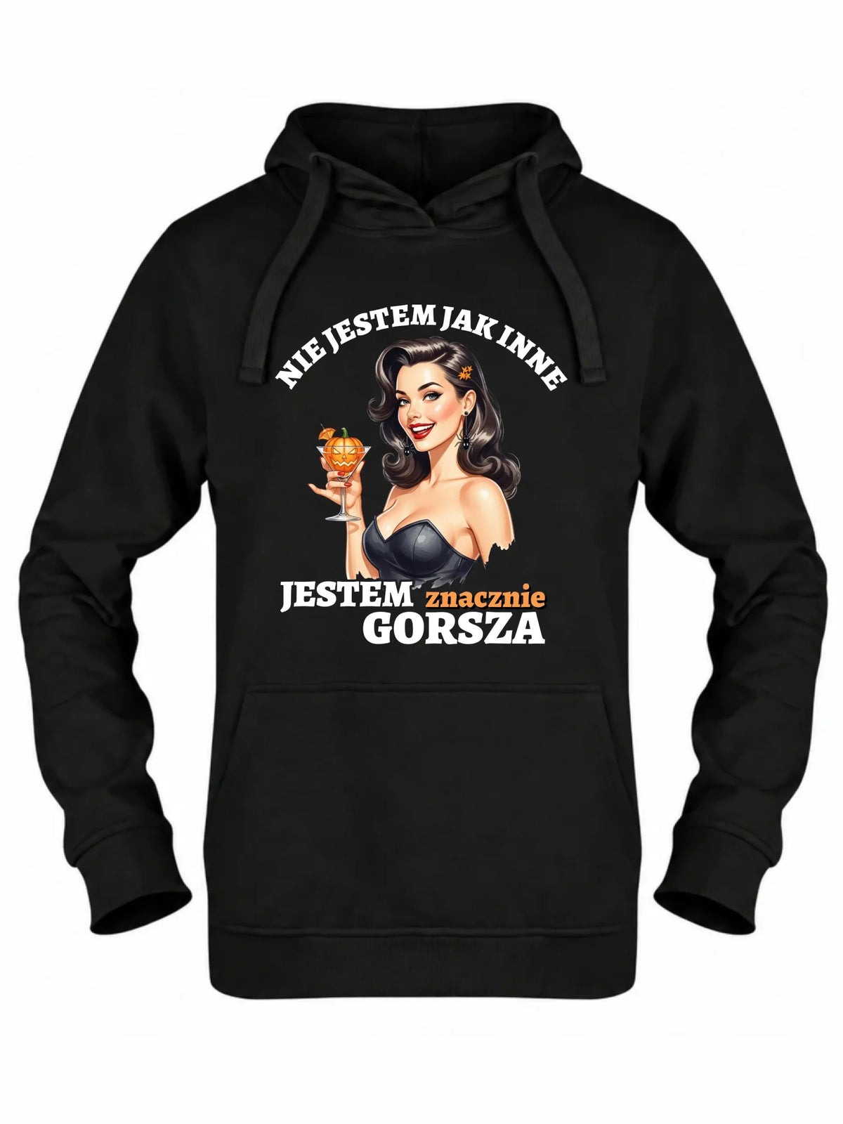 Bluza damska z kapturem halloweenowa - Nie jestem jak inne HL24