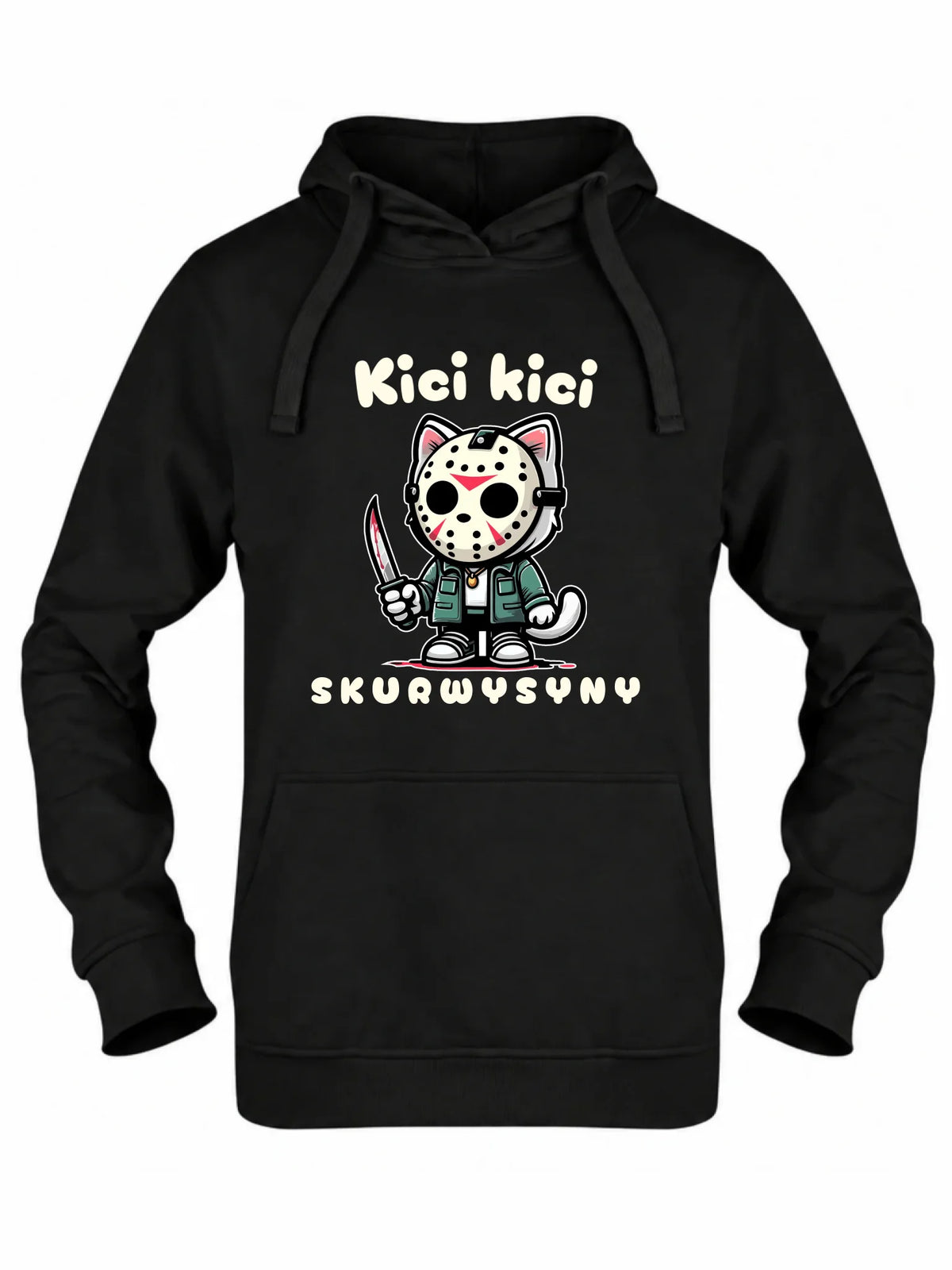 Bluza damska z kapturem na Halloween - Kici kici sk*rwysyny - bez cenzury HL28