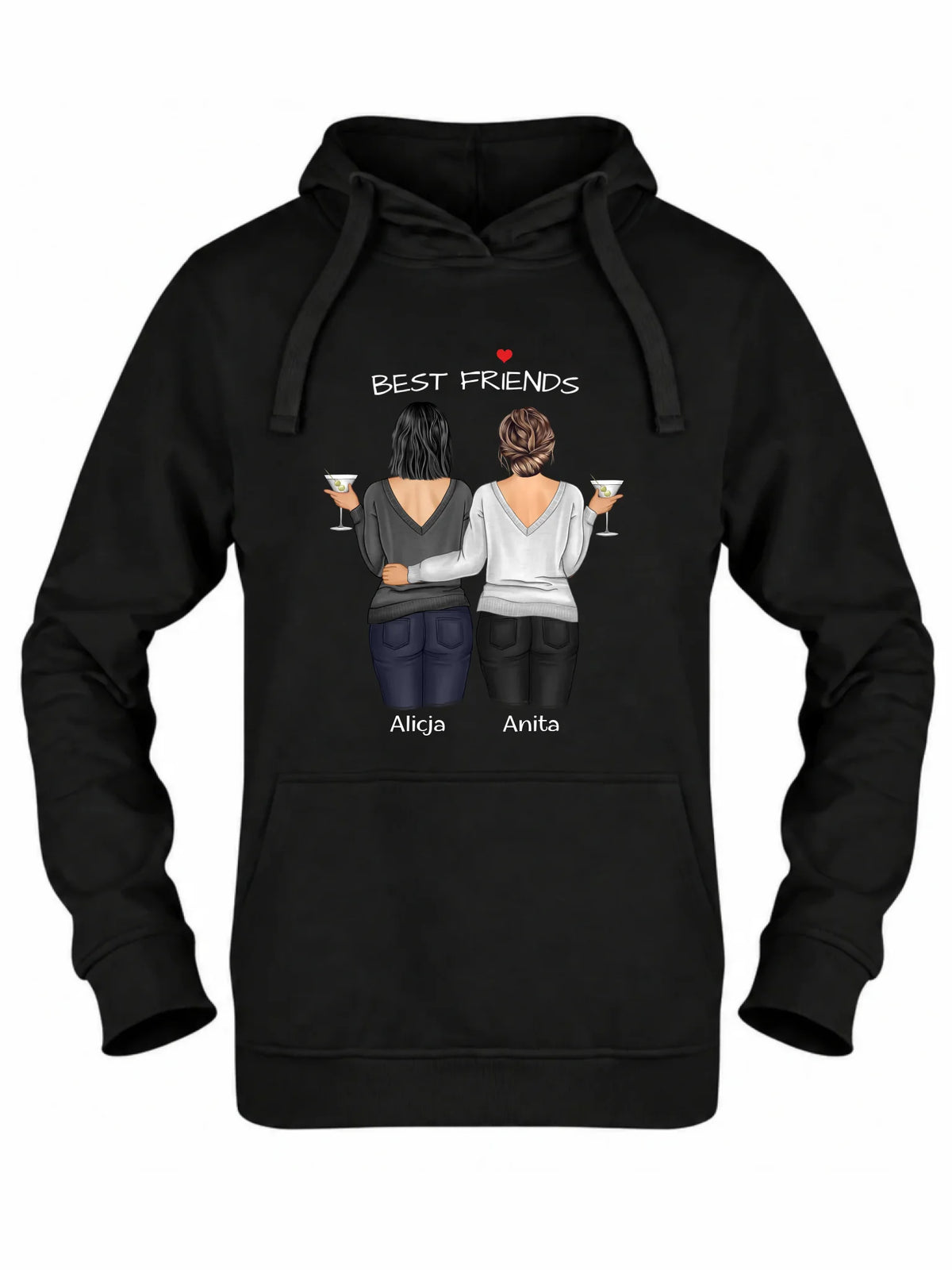 Bluza damska z kapturem - prezent dla przyjaciółki - Best Friends - personalizowane postacie 2-4 osoby PR03
