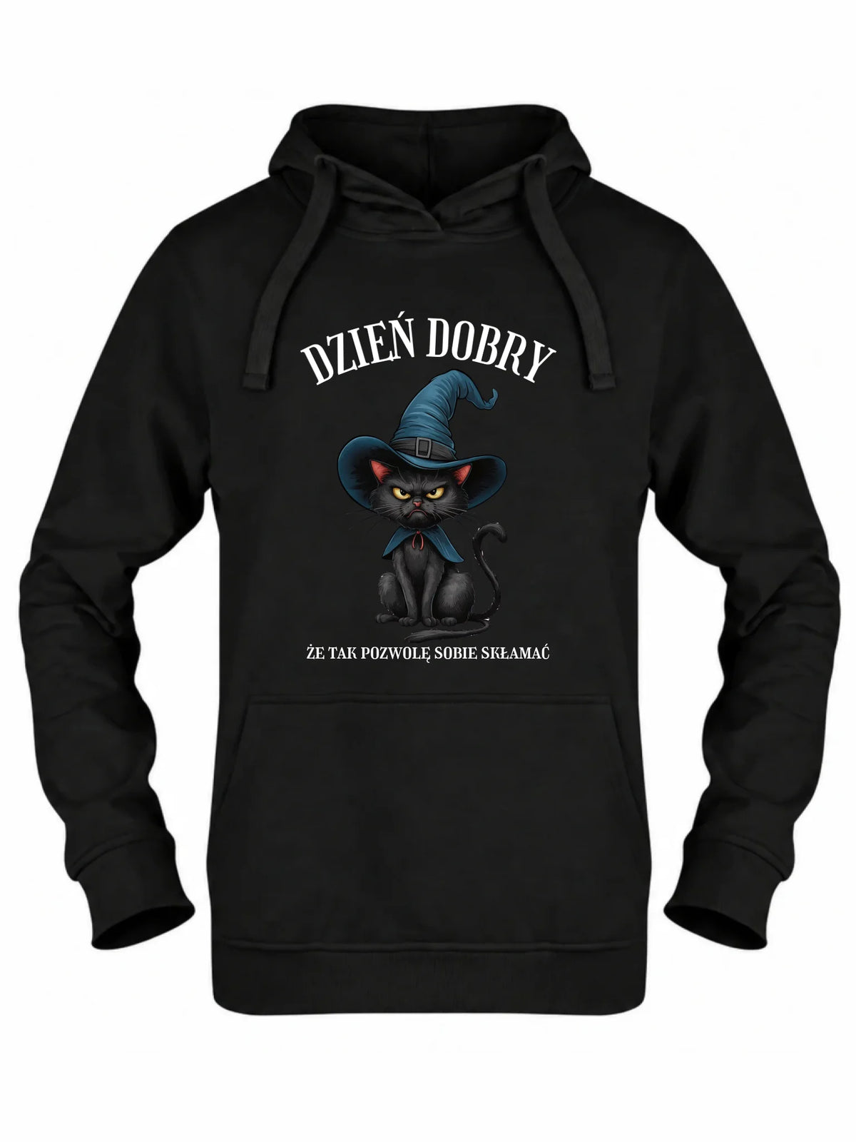 Bluza damska z kapturem halloweenowa - Dzień dobry, że tak pozwolę sobie skłamać HL27