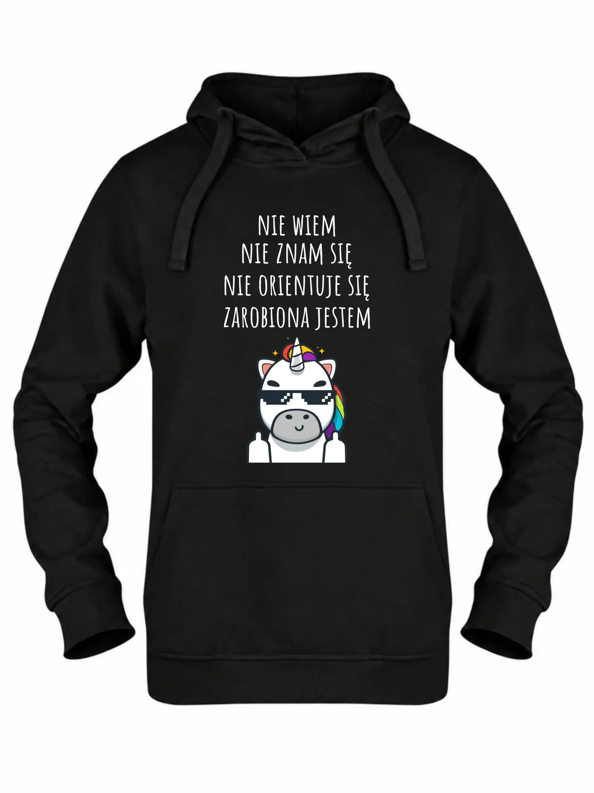 Bluza damska z kapturem - Nie wiem, nie znam się, zarobiona jestem DZ05