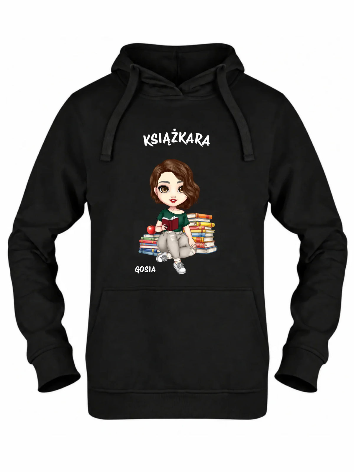 Bluza damska z kapturem - Książkara - Prezent dla miłośniczki czytania książek - personalizowana DZ03