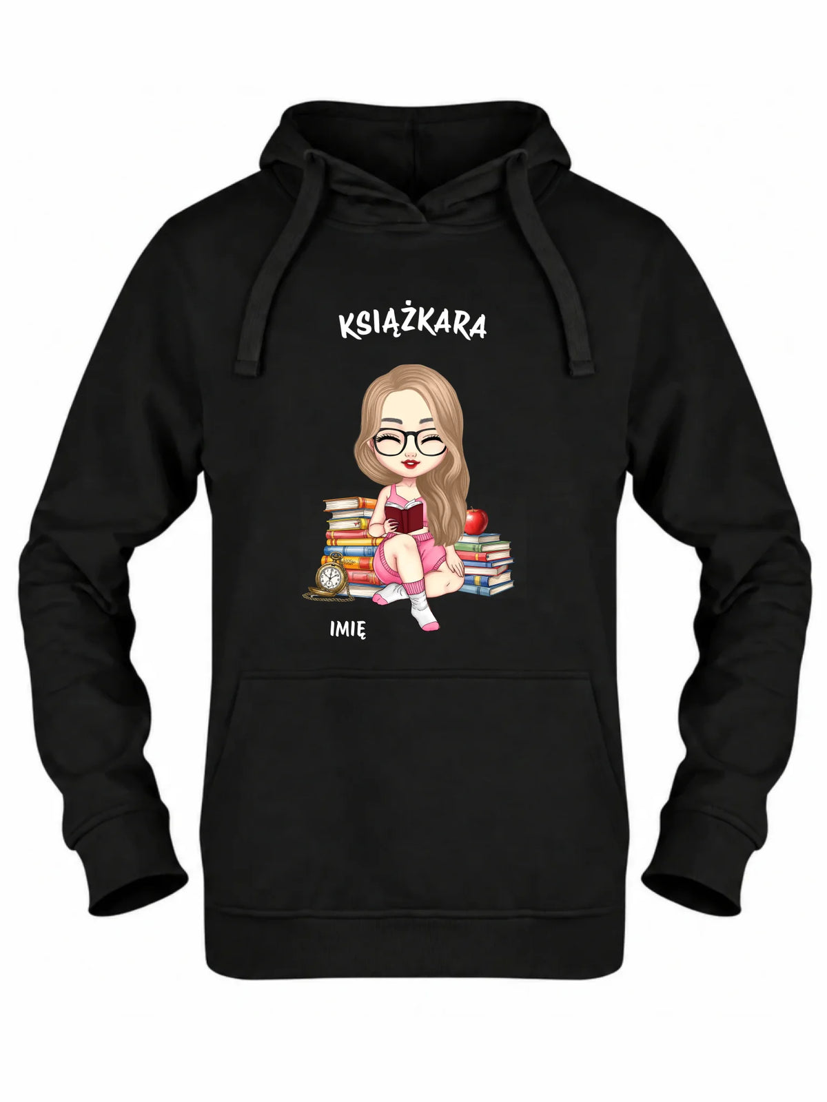 Bluza damska z kapturem - Książkara - Prezent dla miłośniczki czytania książek - personalizowana DZ04
