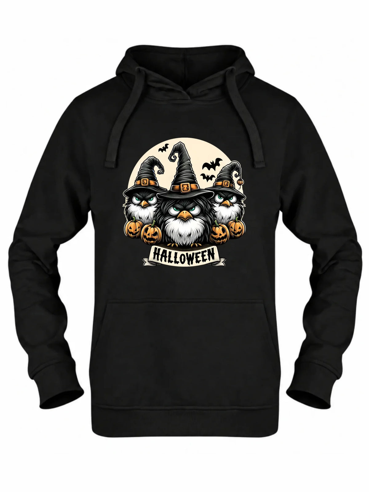Bluza damska z kapturem na Halloween - Upiorne sowy wiedźmy HL15