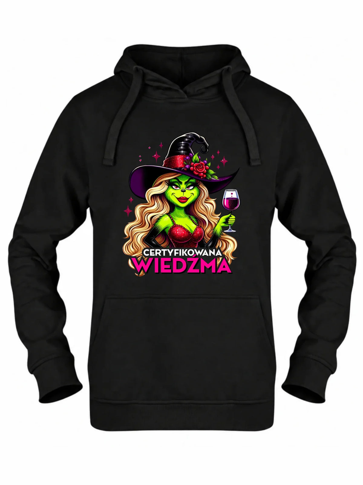 Bluza damska z kapturem - Certyfikowana wiedźma - śmieszna HL13