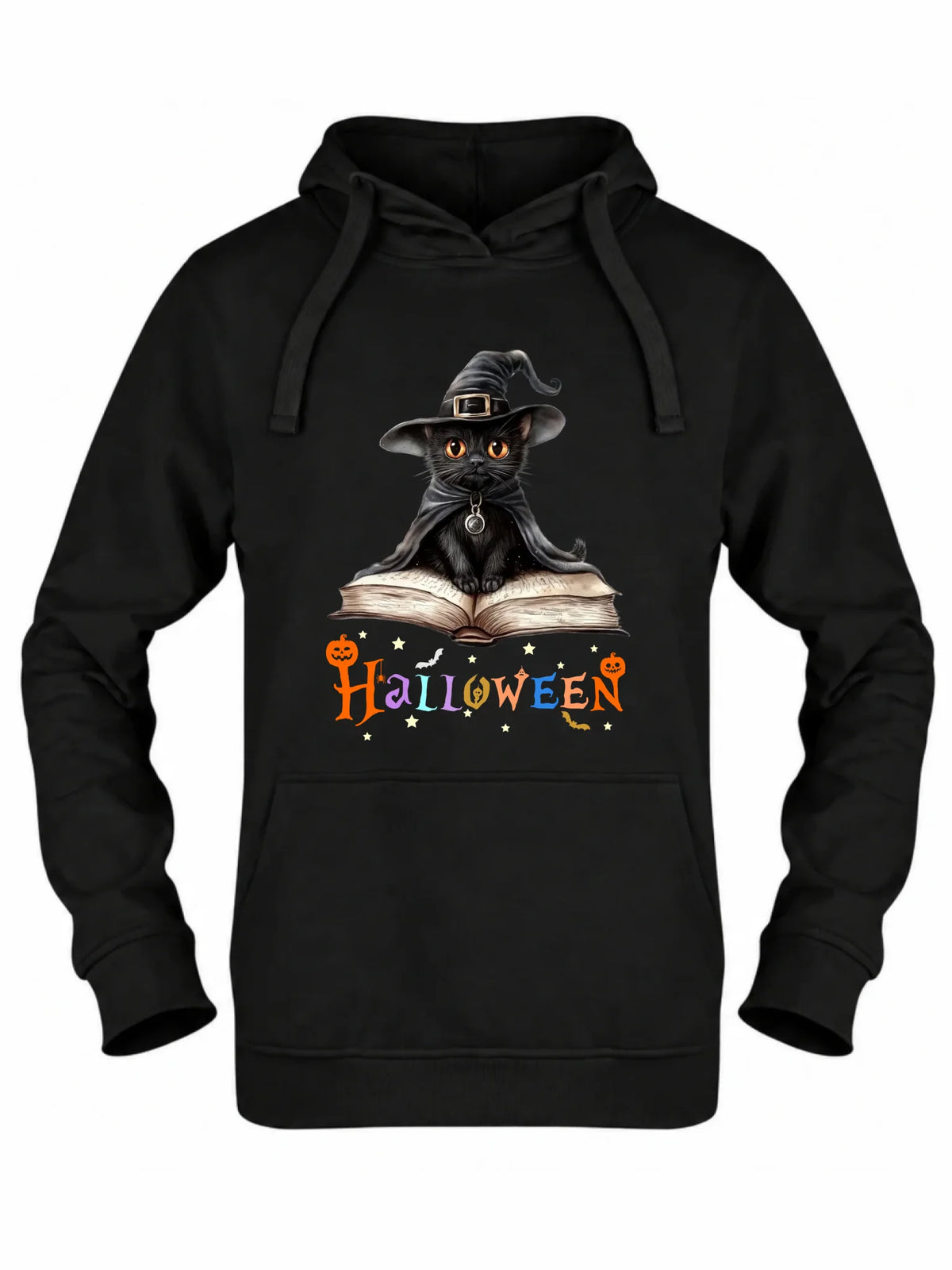 Bluza damska z kapturem na Halloween - Kot Czarodziej HL06