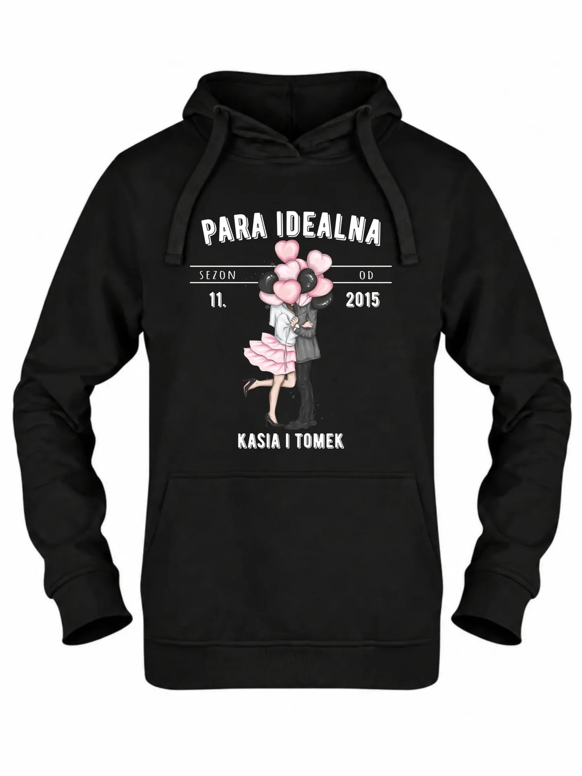 Bluza damska z kapturem dla par na rocznicę - Para idealna - personalizowana W11