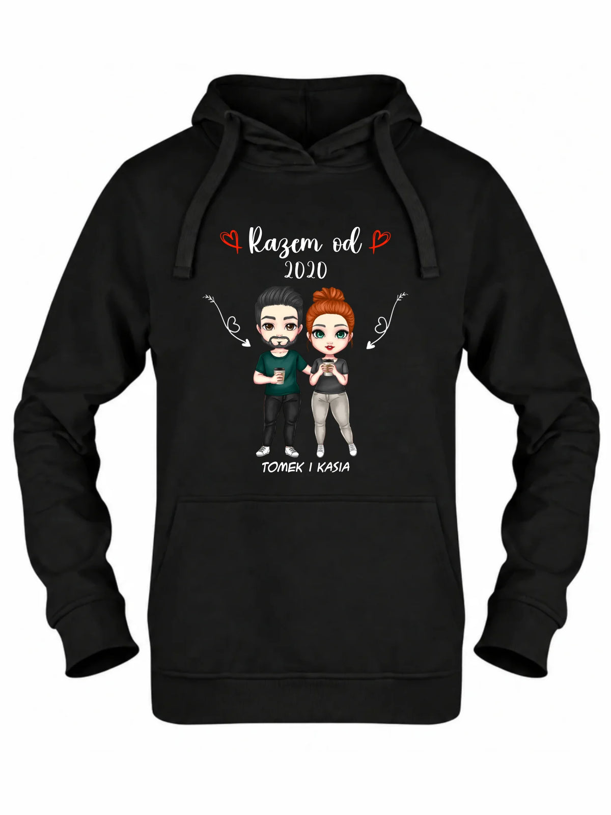 Bluza damska z kapturem - Para razem od - personalizowana W01