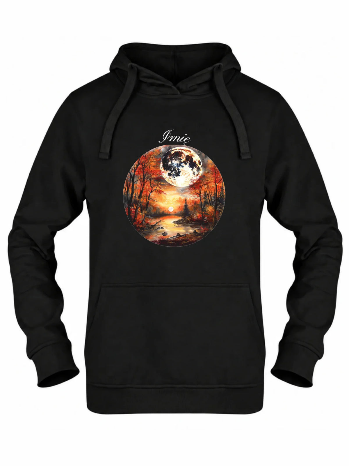 Bluza damska z kapturem jesieniara - Pełnia księżyca - personalizowana JS10