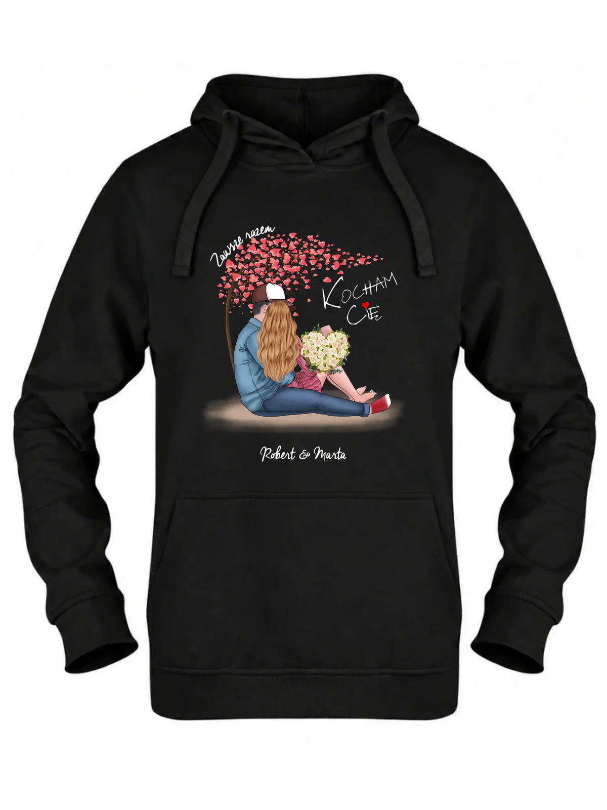 Bluza damska z kapturem dla par - prezent dla dziewczyny narzeczonej żony - Zawsze razem - personalizowana W04