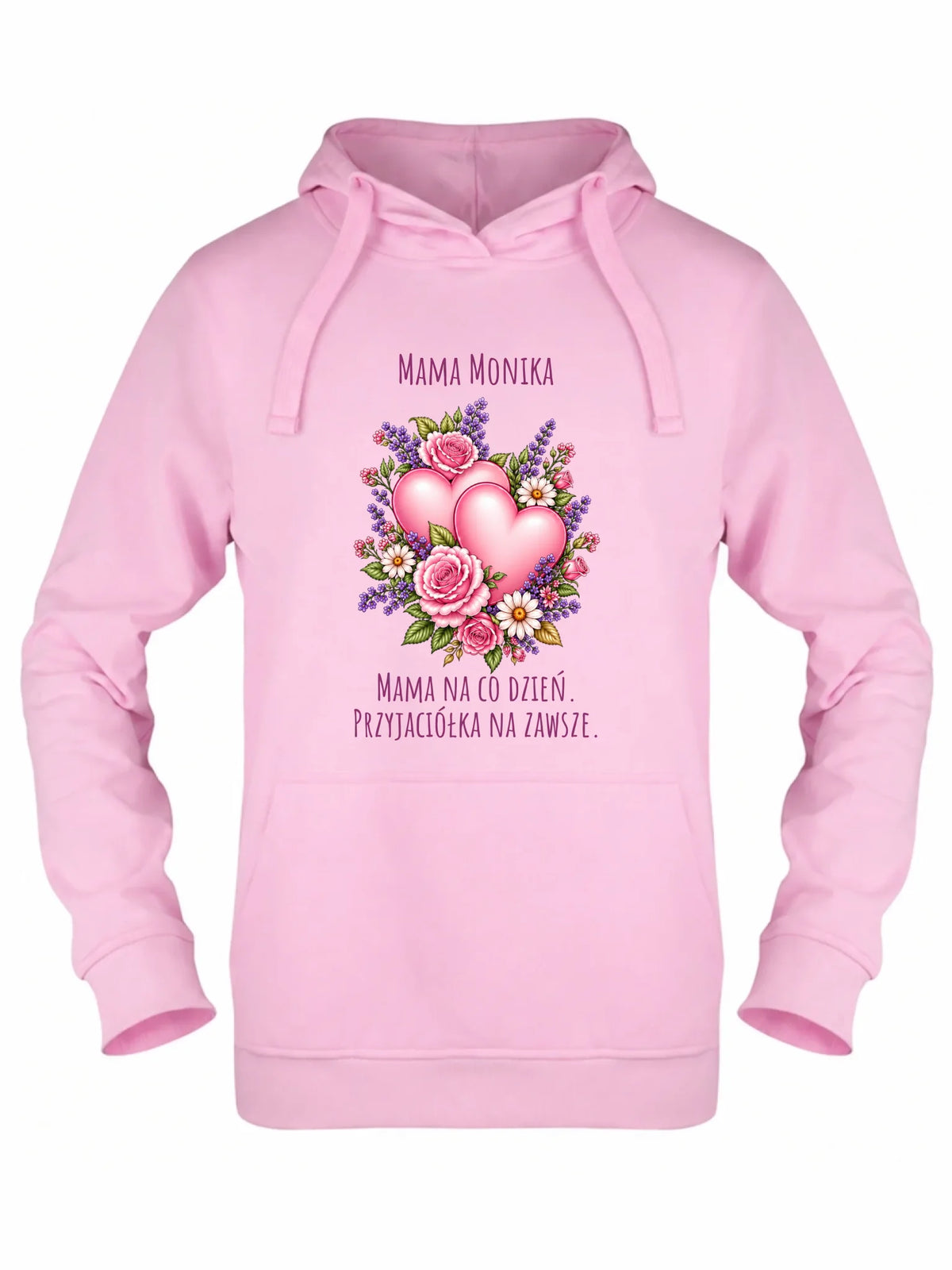 Bluza z kapturem dla mamy - Bukiet z sercami przyjaciółka - personalizowana DM39