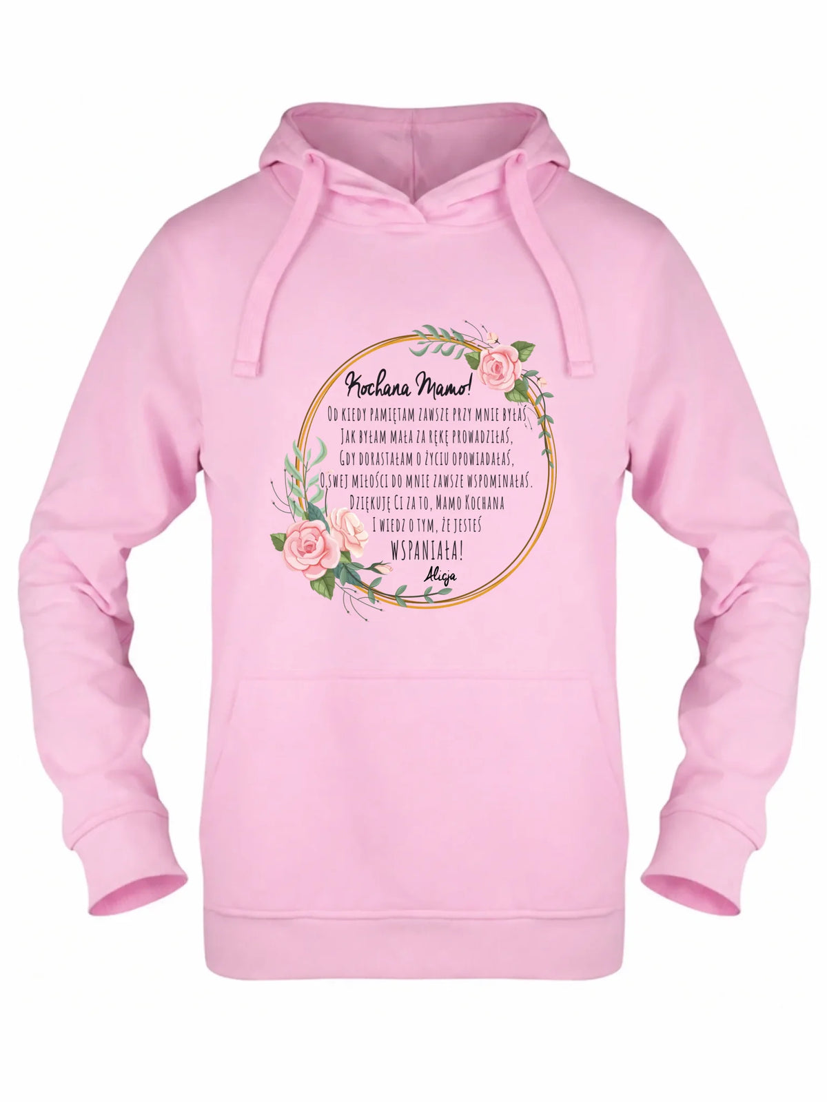 Bluza z kapturem dla mamy od córki - Kochana Mamo jesteś wspaniała - personalizowana DM35
