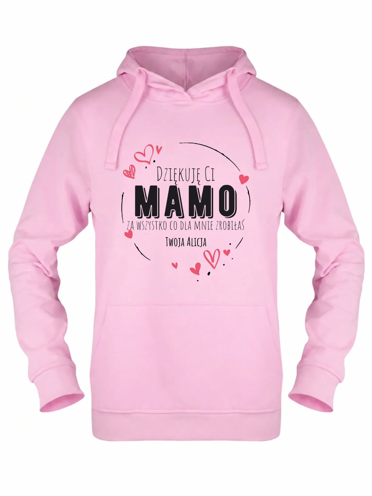 Bluza z kapturem dla mamy - Dziękuję Ci Mamo - personalizowana DM32