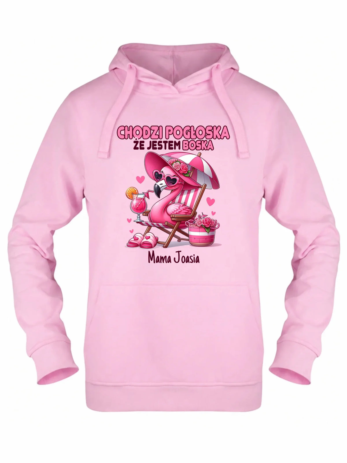 Bluza z kapturem dla mamy - Chodzi pogłoska, że jestem boska - personalizowana DM14