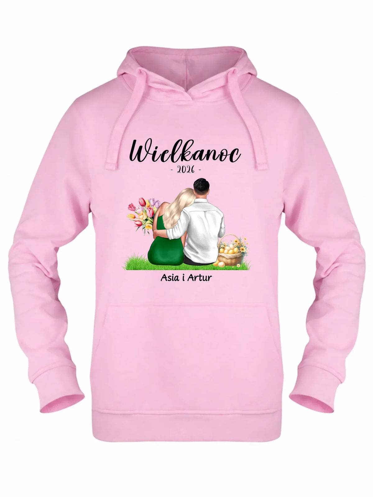 Bluza damska z kapturem na Wielkanoc dla par - personalizowana WN36