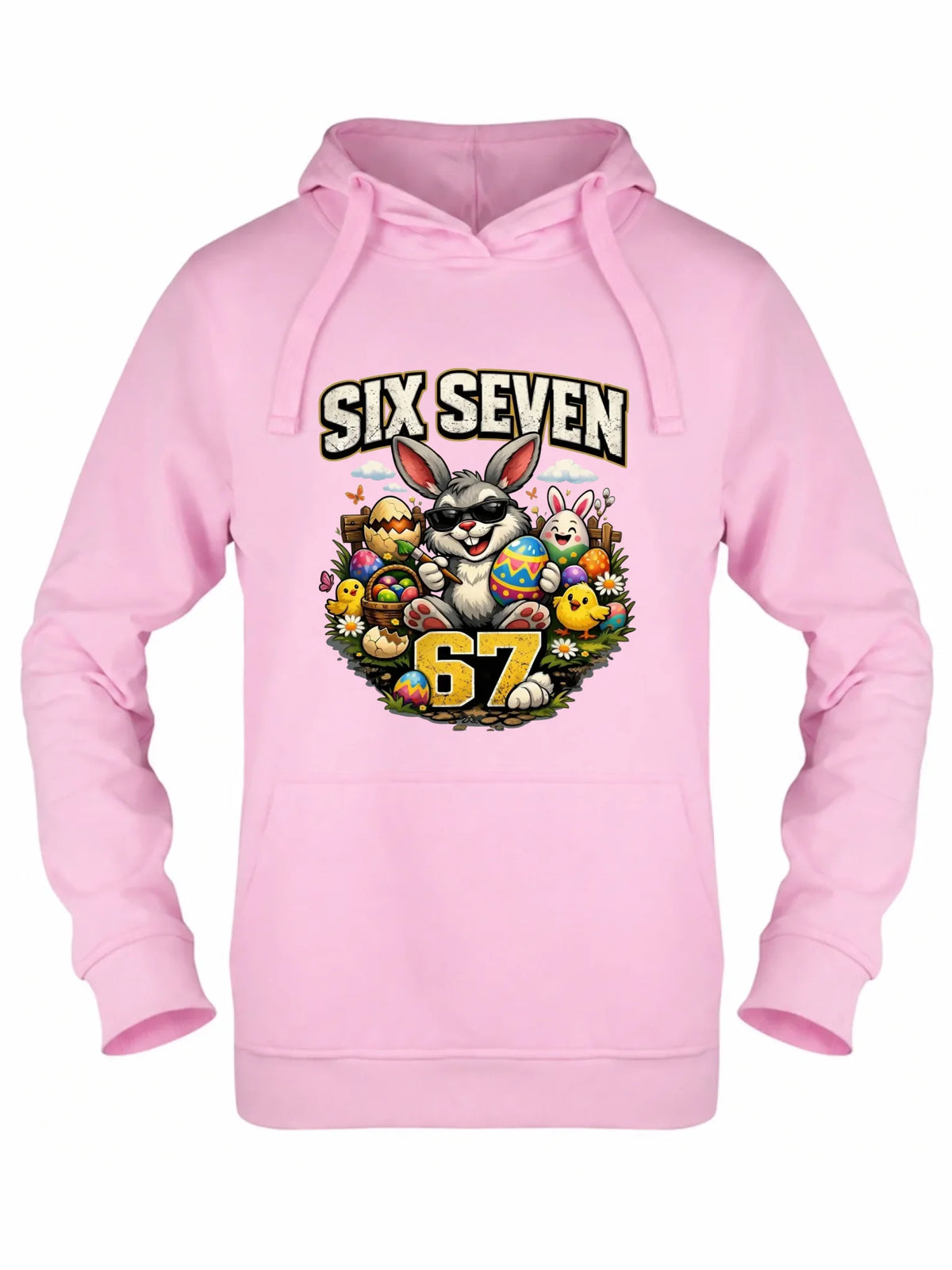 Bluza damska z kapturem wielkanocna - Zając Six Seven 67 WN10