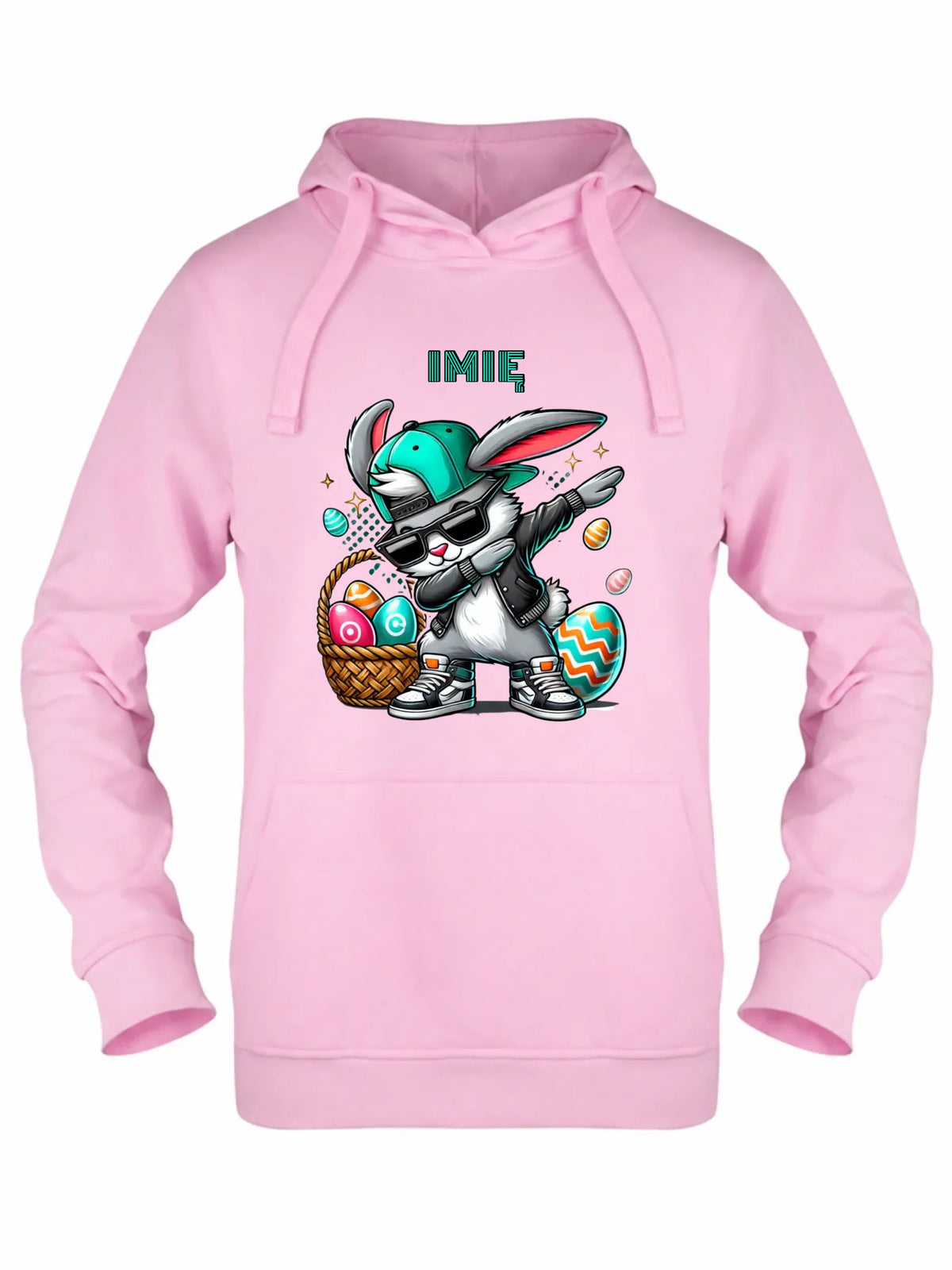 Bluza damska z kapturem wielkanocna - Zajączek Dab dance - personalizowana WN09