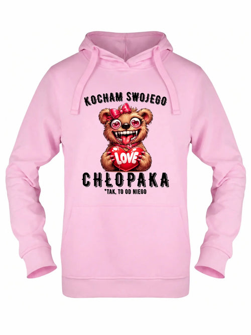 Bluza damska z kapturem dla dziewczyny - Kocham swojego chłopaka W89