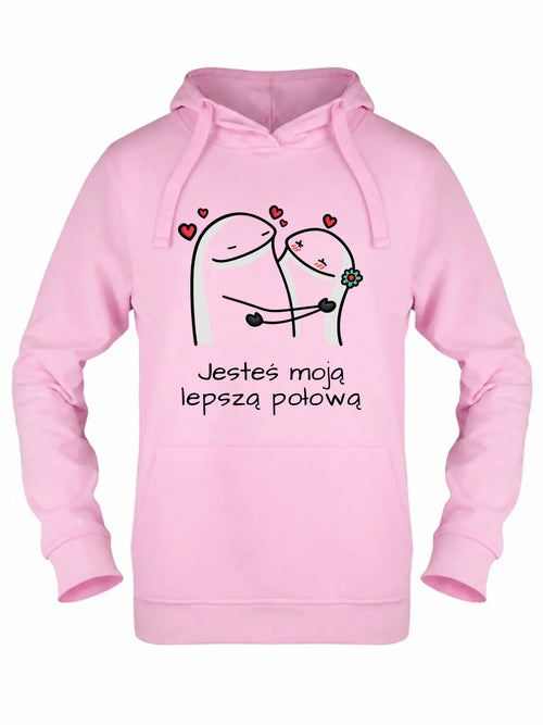 Bluza damska z kapturem - Jesteś moją lepszą połową W87