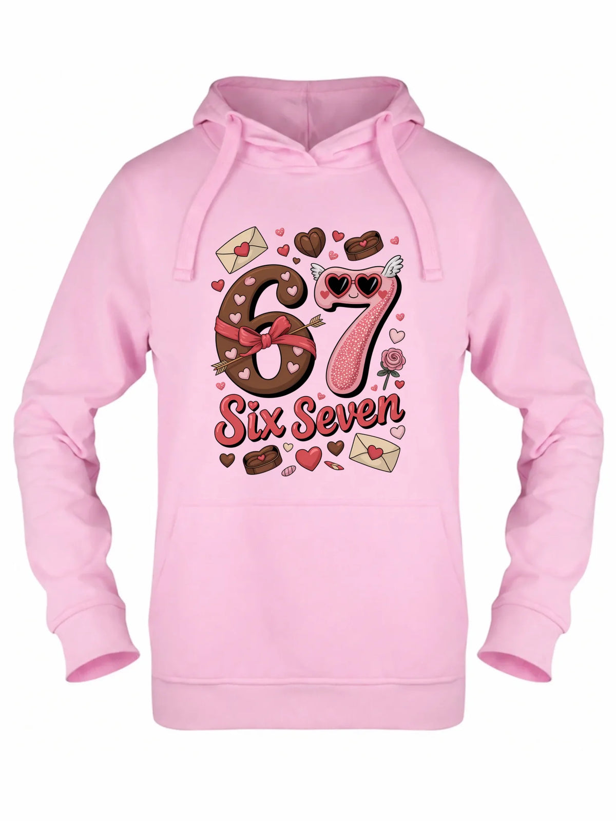 Bluza damska z kapturem - Miłość Six Seven 67 W72