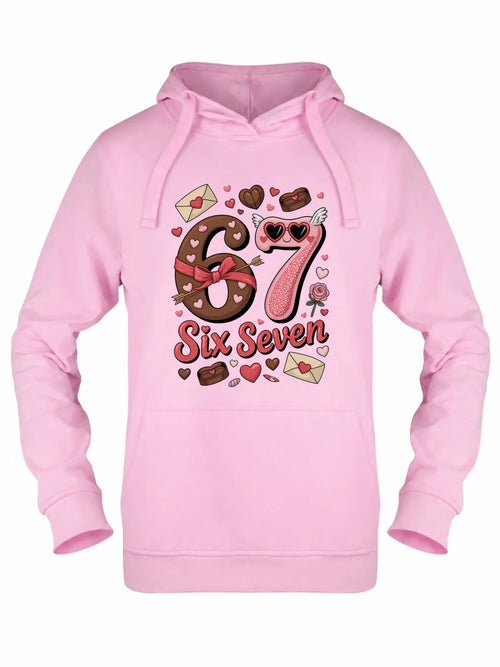 Bluza damska z kapturem - Miłość Six Seven 67 W72