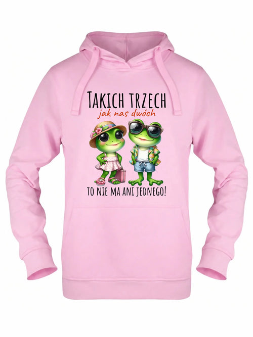 Bluza damska z kapturem - Żabki Takich trzech jak nas dwóch DCH11