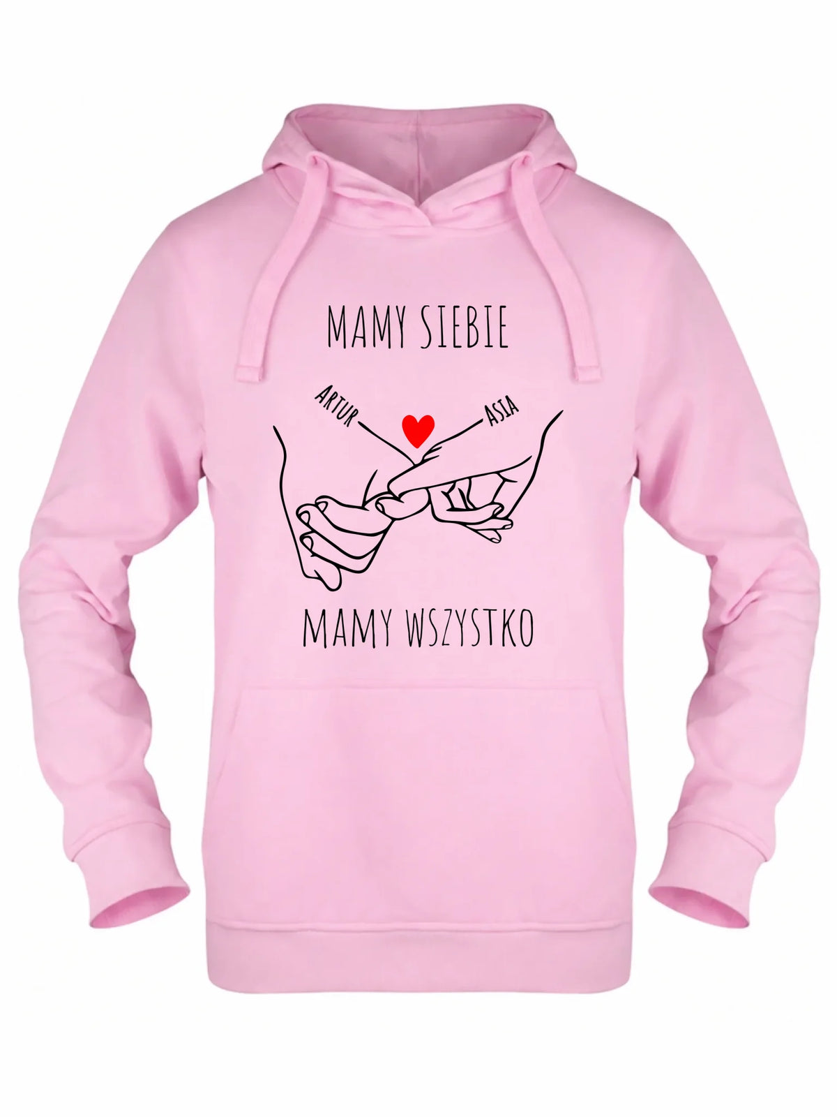 Bluza damska z kapturem - Zaplecione ręce mamy siebie mamy wszystko - personalizowana W63