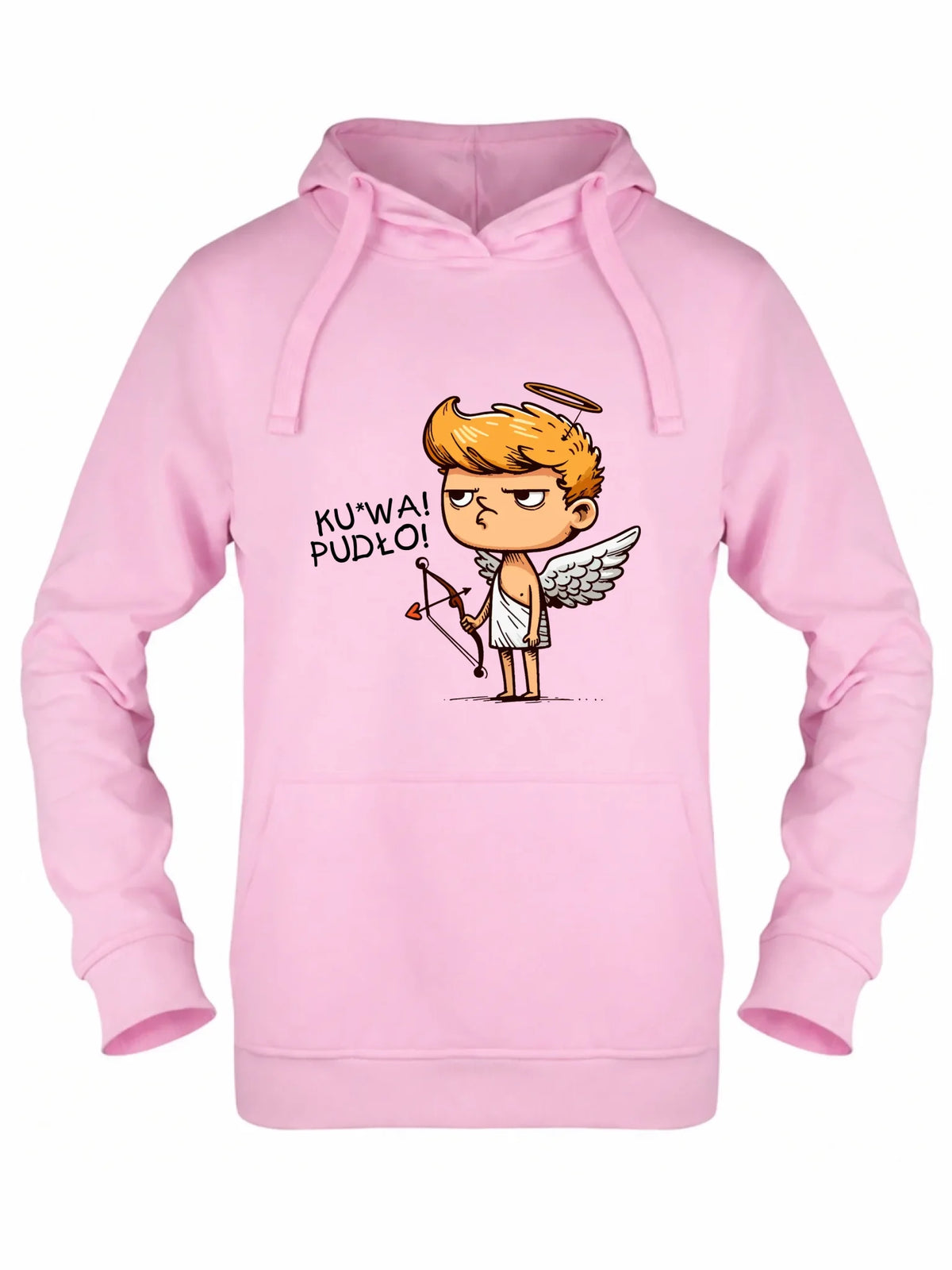 Bluza damska z kapturem - Aniołek z łukiem ku*wa pudło - bez cenzury W56