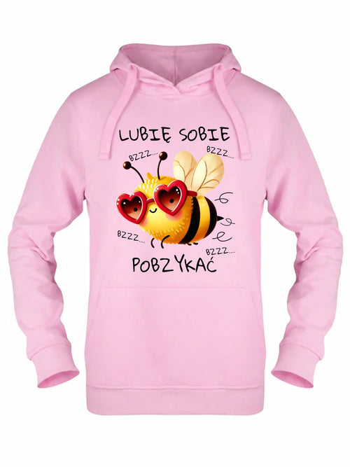 Bluza damska z kapturem - Lubię sobie pobzykać W51