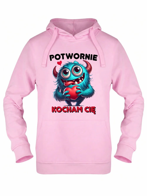 Bluza damska z kapturem - Potwornie Kocham Cię W45