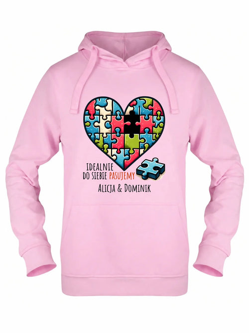 Bluza damska z kapturem - Idealnie do siebie pasujemy - personalizowana W44