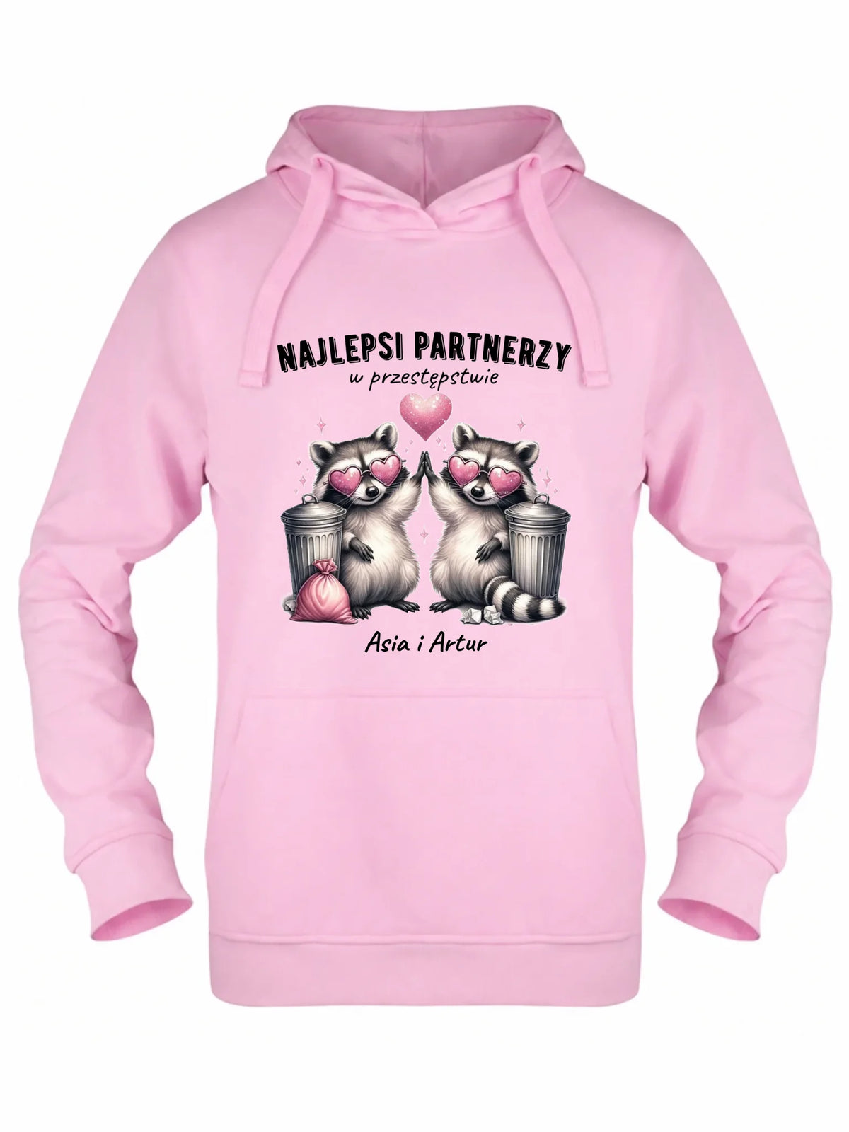 Bluza damska z kapturem dla par - Najlepsi partnerzy w przestępstwie - personalizowana W27