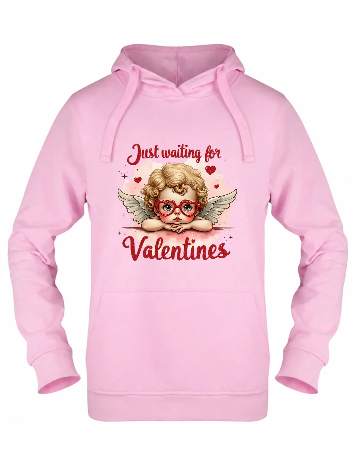 Bluza damska z kapturem na Walentynki - Just waiting for Valentines W24
