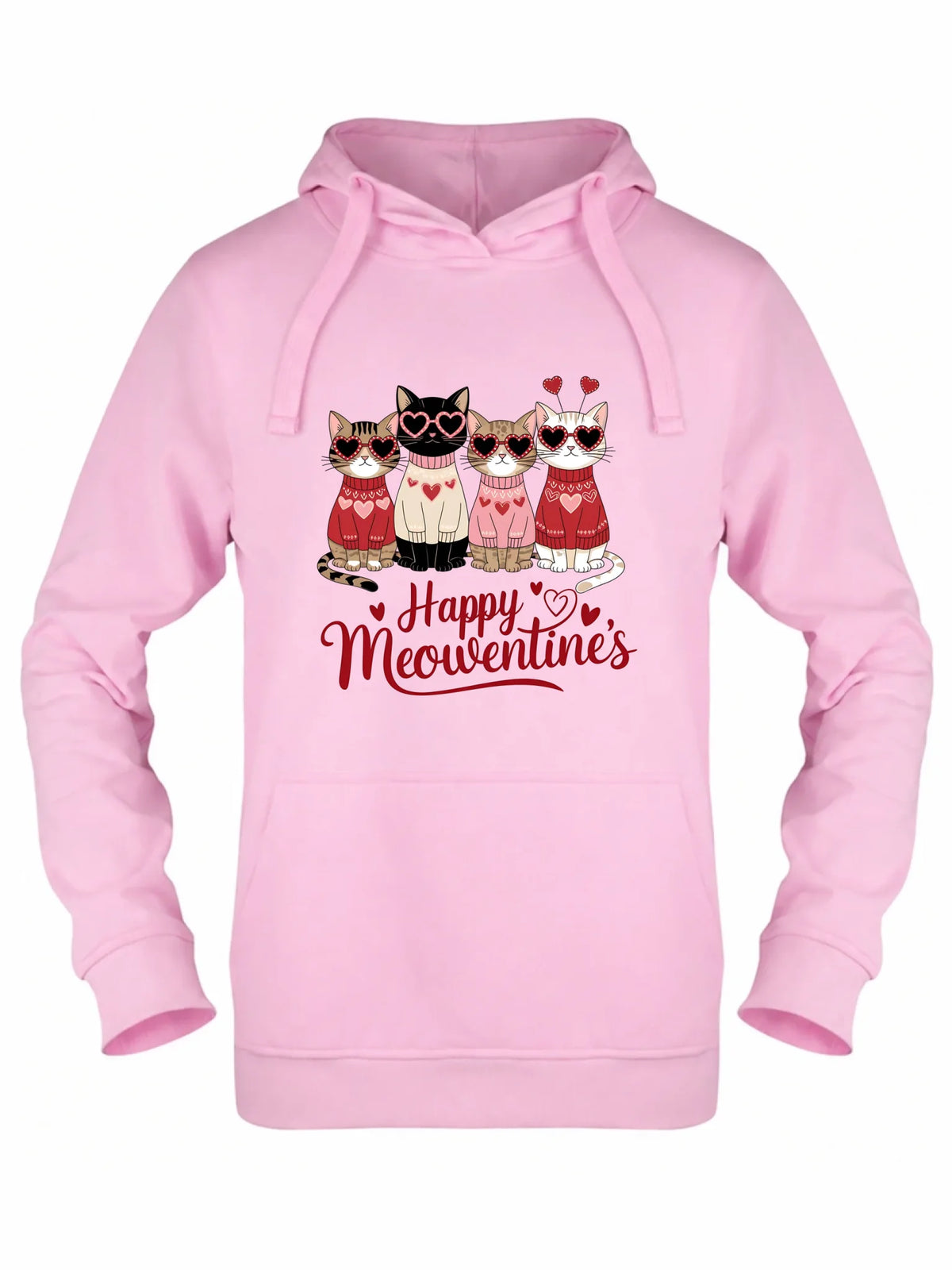 Bluza damska z kapturem na Walentynki dla kociary - Happy Meowentine's W25