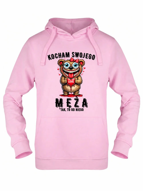 Bluza damska z kapturem dla żony - Kocham swojego męża W22